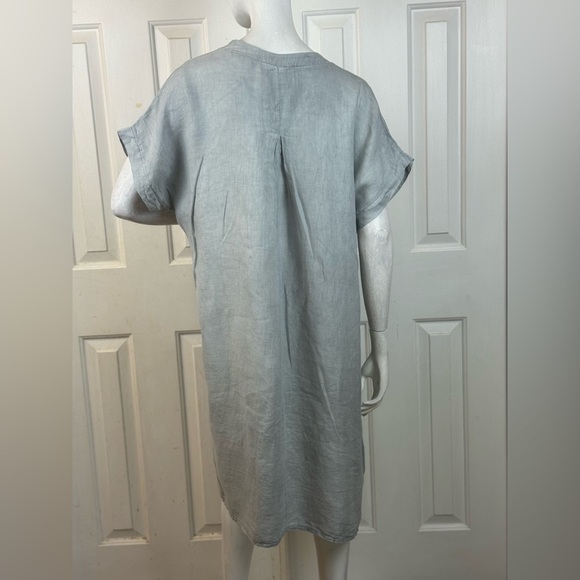 Italy 100% Linen Gray Linen Kaftan Dress. - Picture 12 of 15